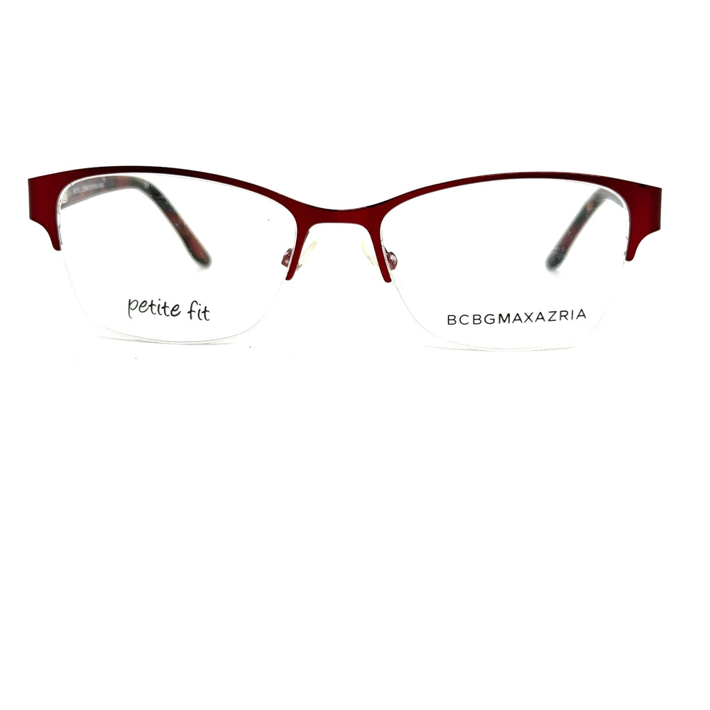 BCBG Maxazria Cat Eye Half Frame Eyeglasses Irina Wine 49 16 125 H20778‎